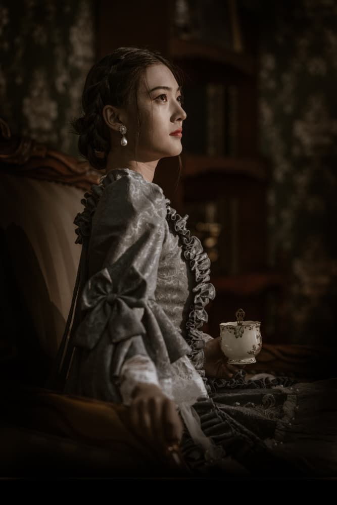 Elegant Period Portrait by Songlin Xu — canvas wall art