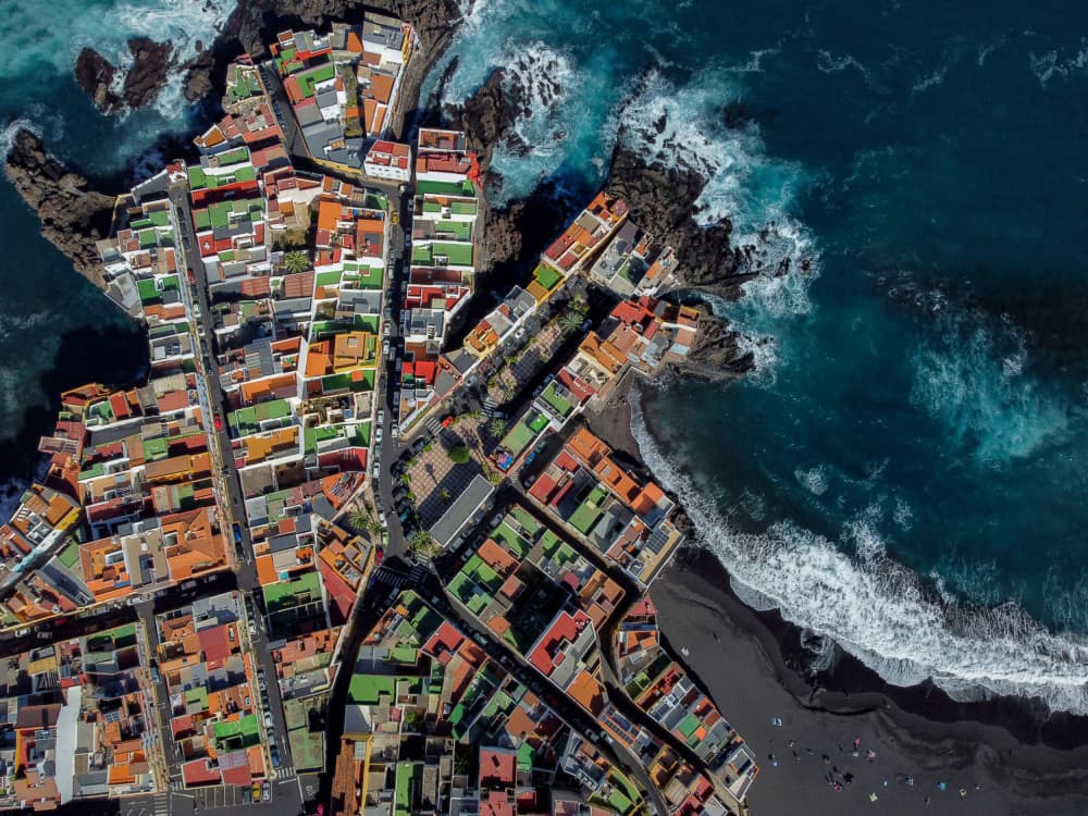 Colorful Coastal Town by Primož Kožuh — canvas wall art