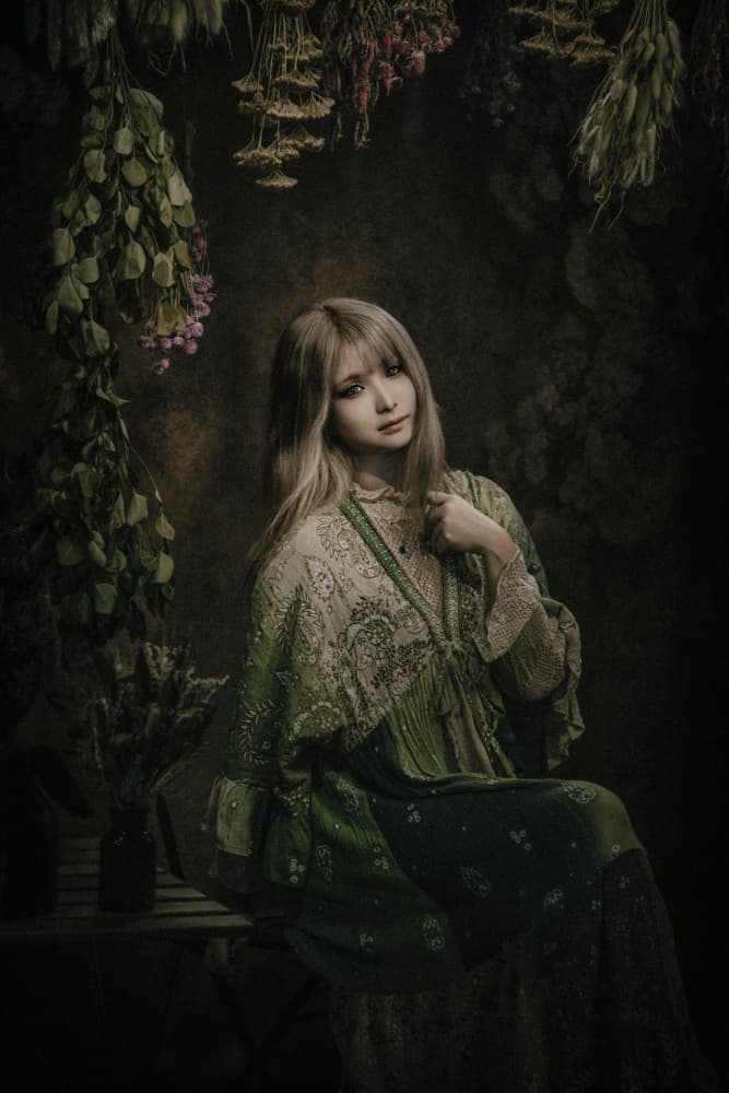 Ethereal Woman in Green by KOIKI — canvas wall art