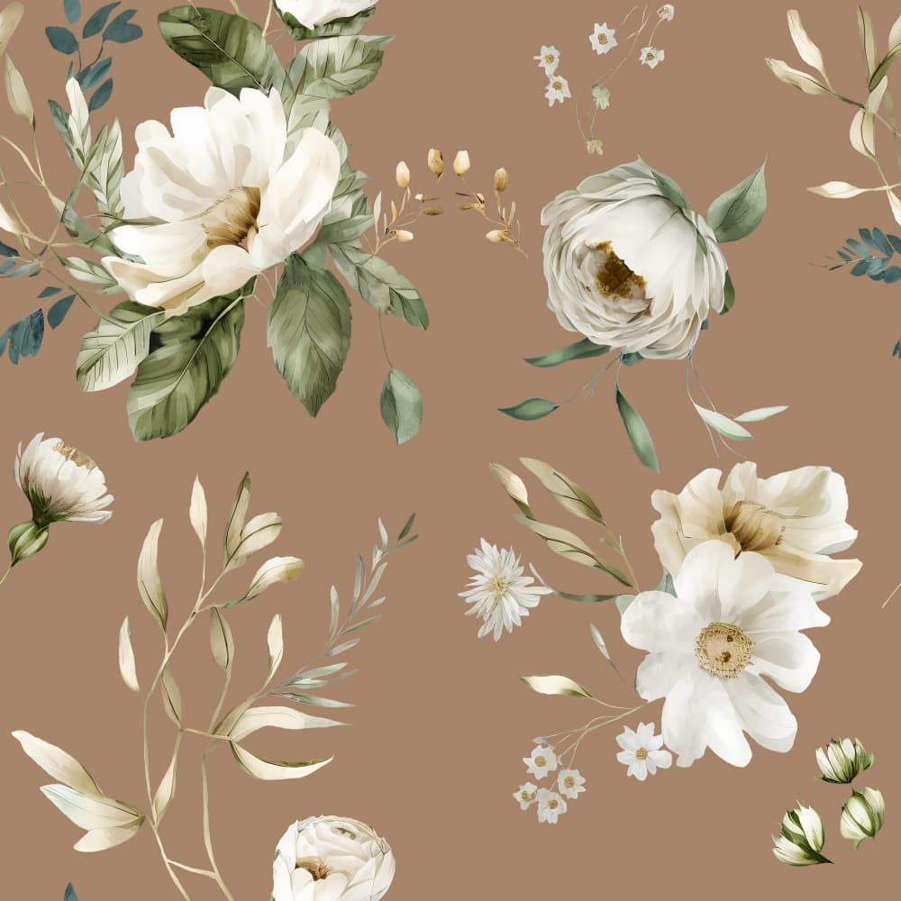 Elegant Cream Florals by Bilge Paksoylu — canvas wall art