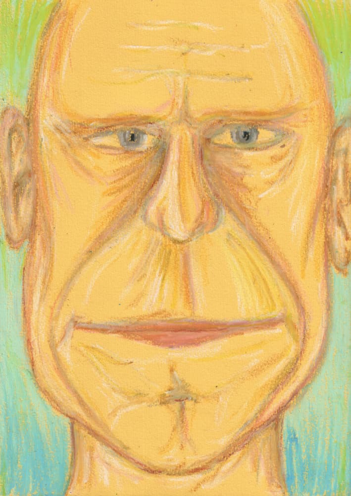 Serious Bald Man Portrait by Kulik — canvas wall art