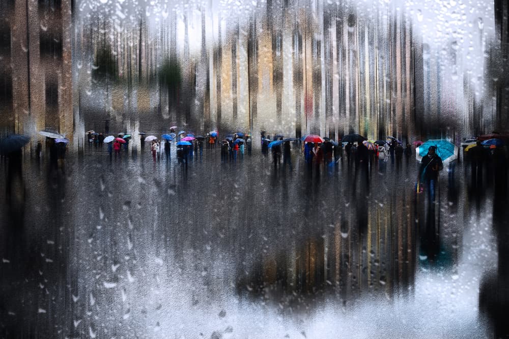 Urban Rain Walk by Nicodemo Quaglia — canvas wall art