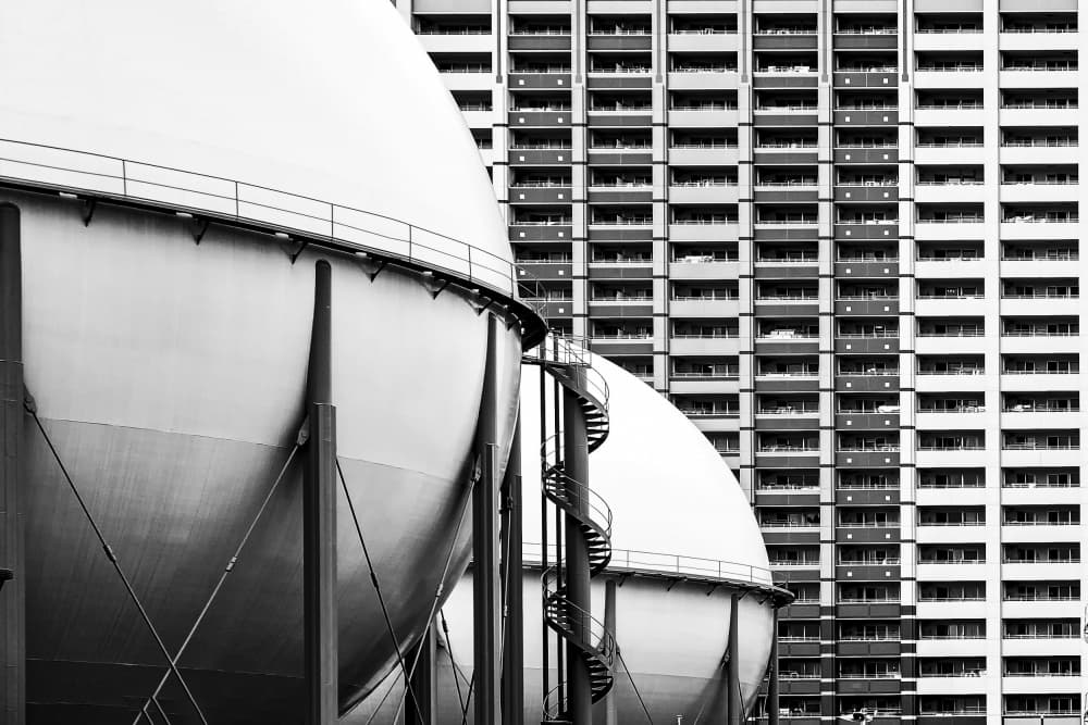 Modern Urban Geometry by Tomoshi Hara — canvas wall art
