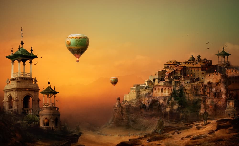 Ancient City Dreamscape by Charlaine Gerber — canvas wall art
