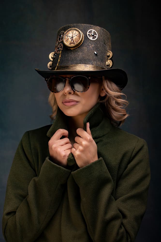 Chic Steampunk Woman by Ionel Onofras — canvas wall art