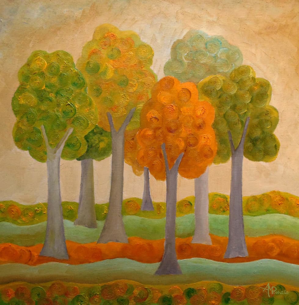 Colorful Autumn Grove by Angeles M. Pomata — canvas wall art