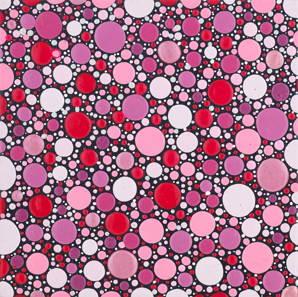Vibrant Pink Red Circles by Amy Diener — canvas wall art