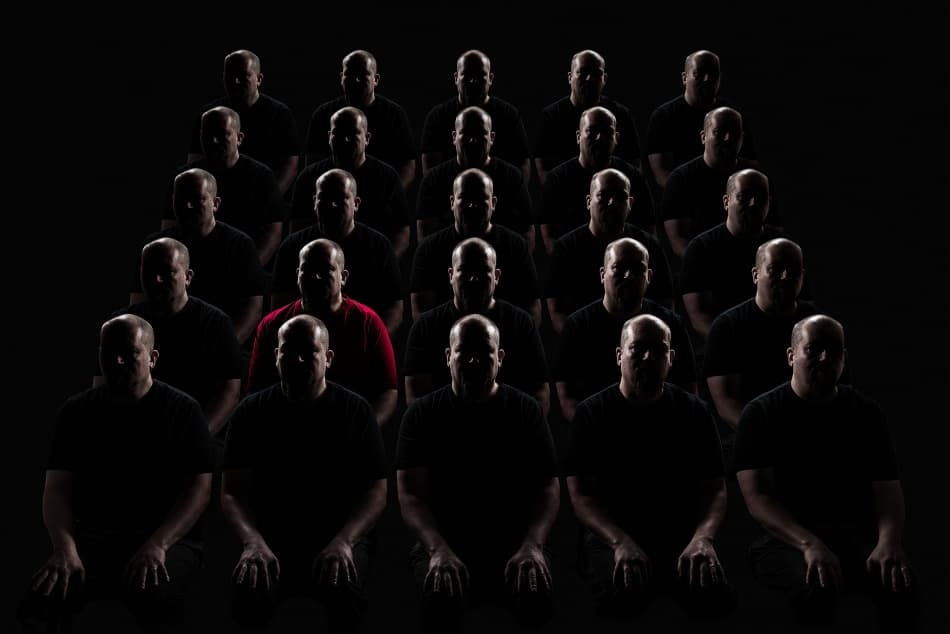 One Red Among Many by Petri Damstén — canvas wall art