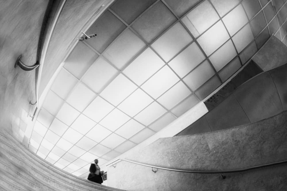Solitary Stairwell Geometry by Laura Mexia — canvas wall art