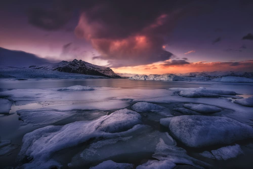 Arctic Glacial Lake Twilight by Jorge Ruiz Dueso — canvas wall art