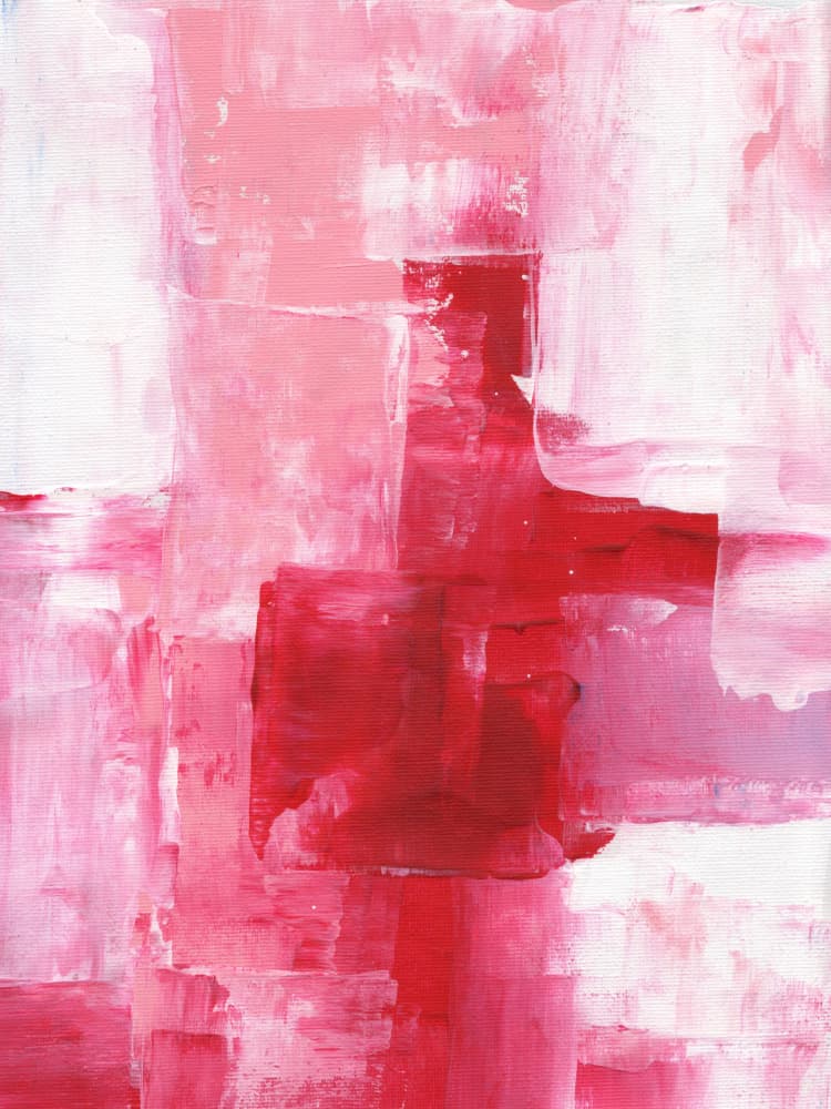Pink Red Abstract Strokes by Ejaaz Haniff — canvas wall art