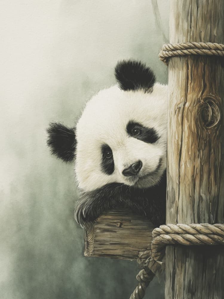 Panda Bear Resting by Andreas Magnusson — canvas wall art