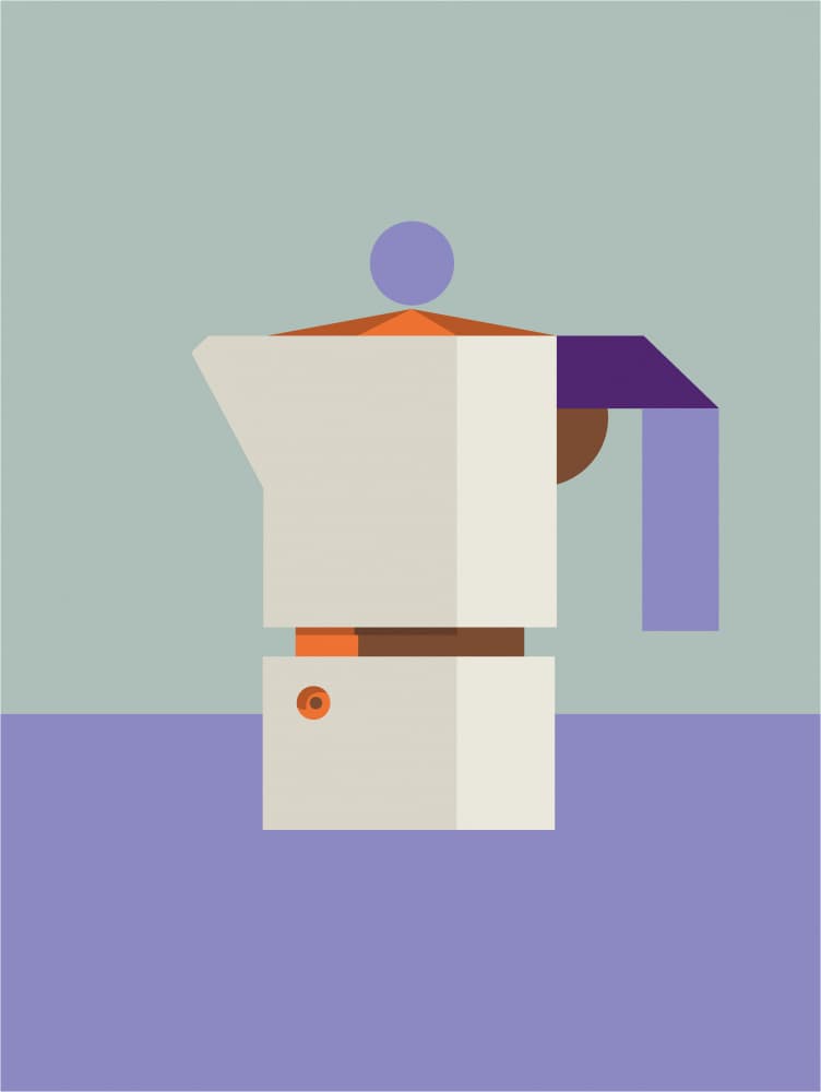 Geometric Coffee Maker by DARIA IVANOVNA — canvas wall art