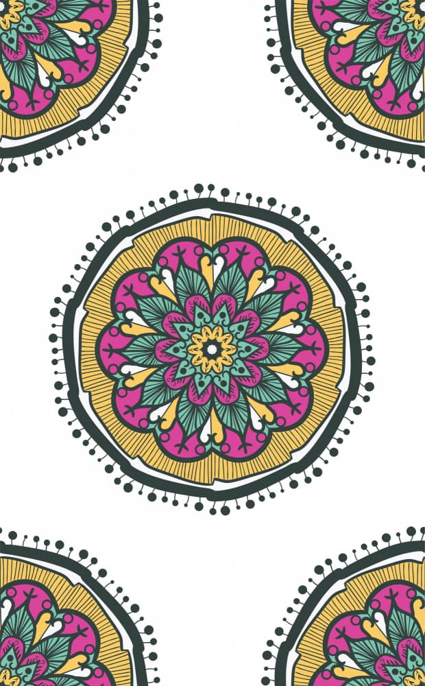 Colorful Floral Mandala by Marika Barsrsind β canvas wall art