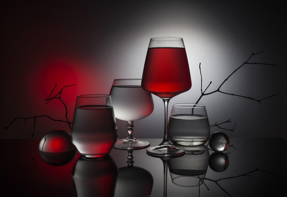 Elegant Glassware Reflections by Evgeniy Popov — canvas wall art