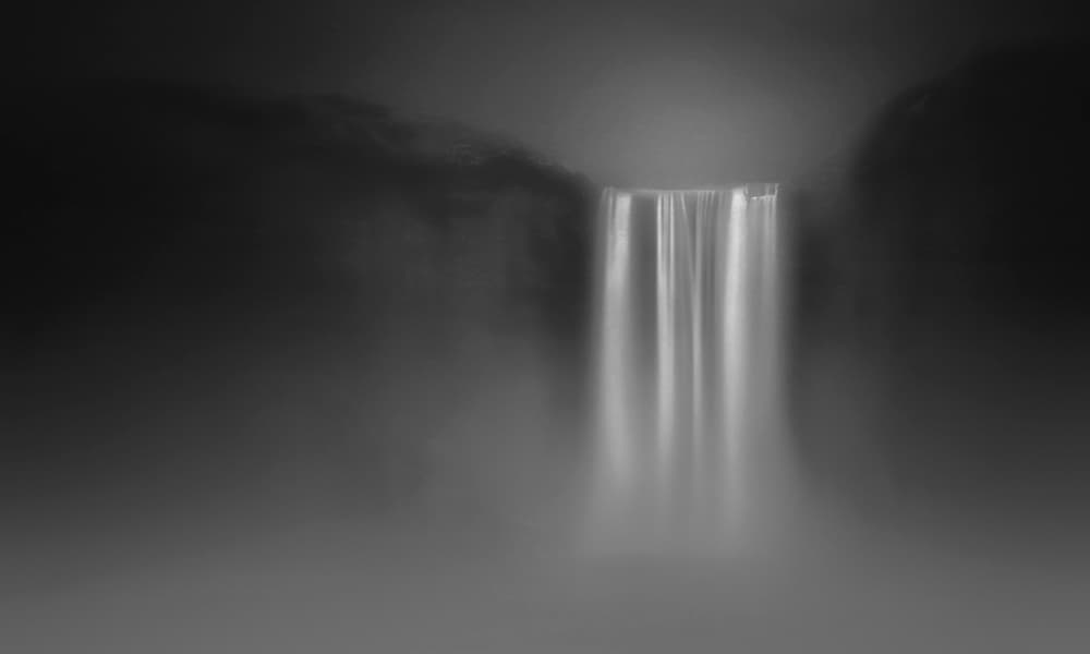 Misty Waterfall Landscape by Larry Deng APA — canvas wall art