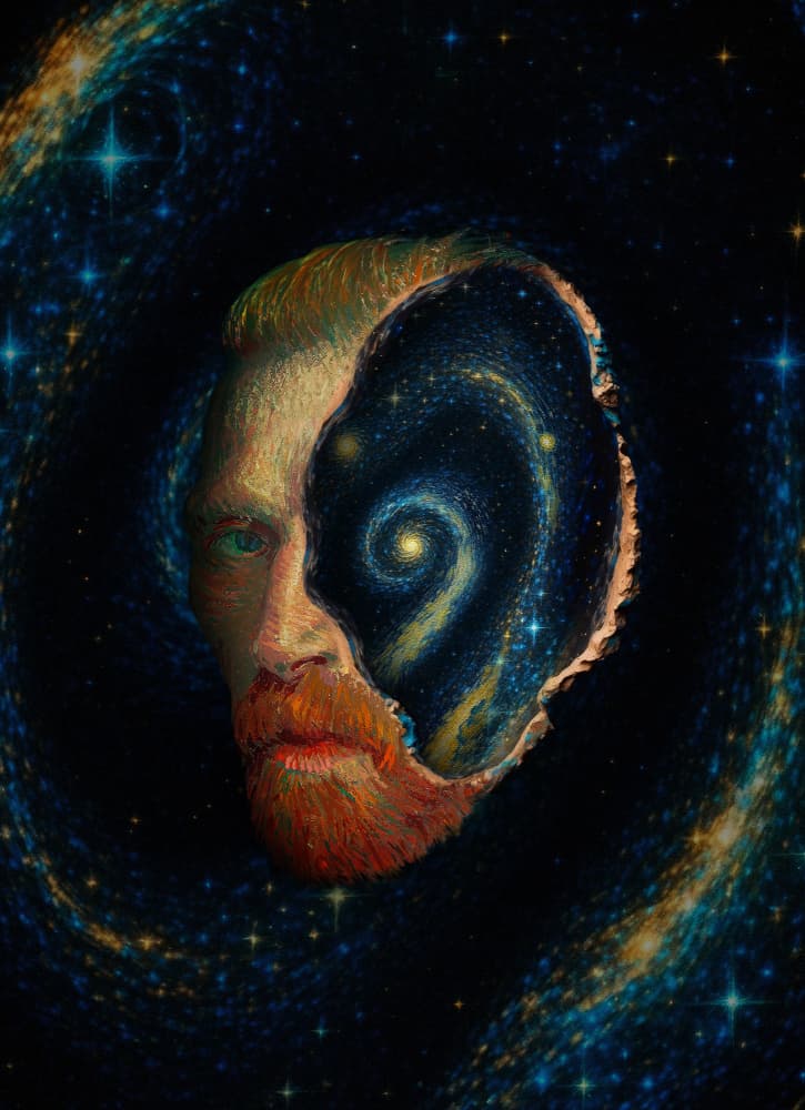 Cosmic Man Portrait by Paste in Place — canvas wall art
