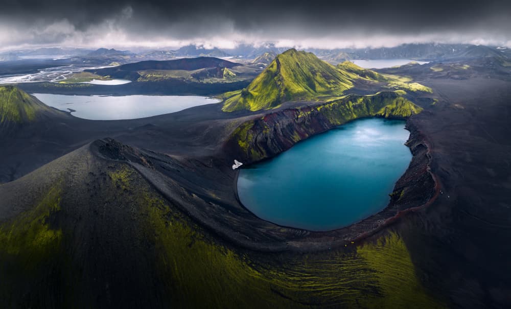 Dramatic Crater Lake by Karol Nienartowicz — canvas wall art