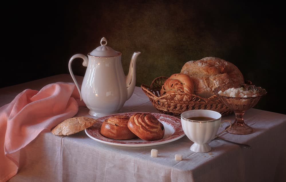 Teatime and Baked Goods by Tatyana Skorokhod — canvas wall art