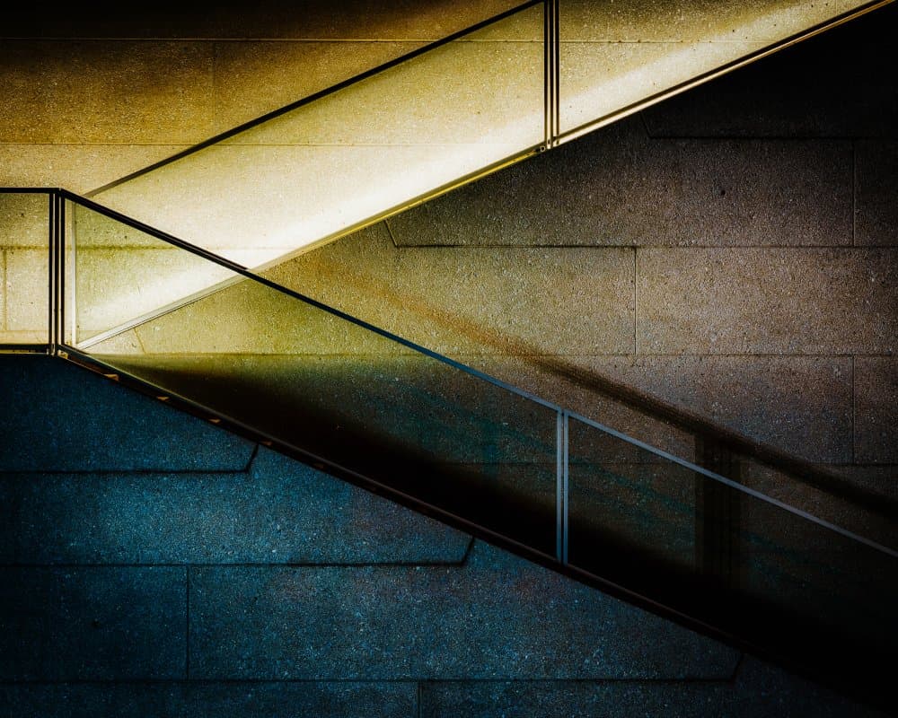Golden Stairwell Shadow by Stefan Buder — canvas wall art