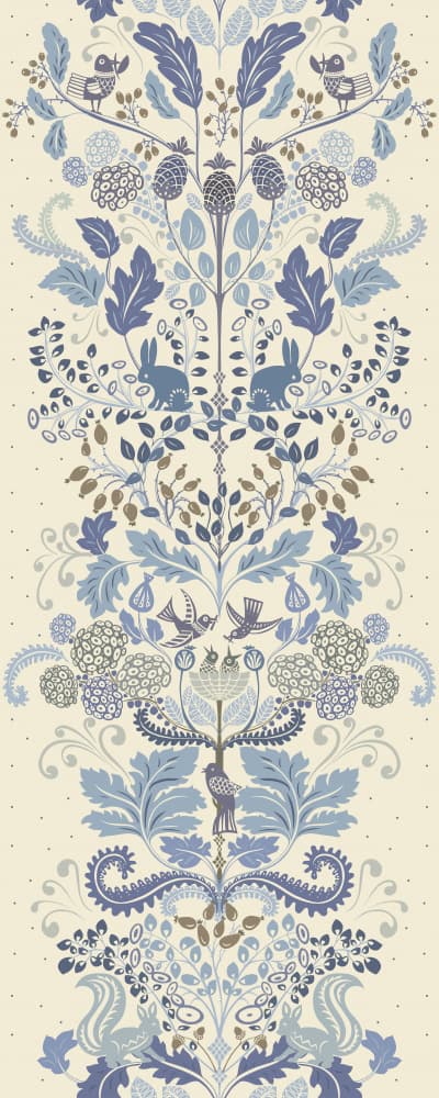 Blue Woodland Creature Pattern by Annick — canvas wall art