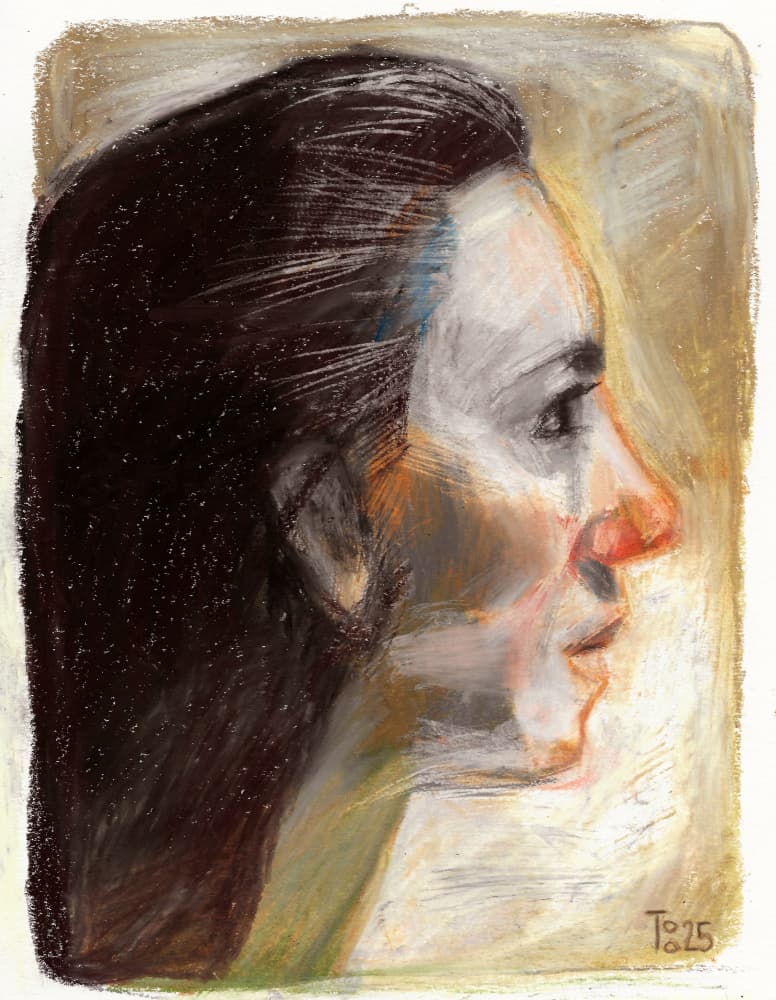 Expressive Woman Profile by Tore Bahnson — canvas wall art