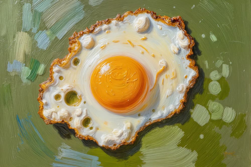 Golden Fried Egg by Neetesh Kumar — canvas wall art