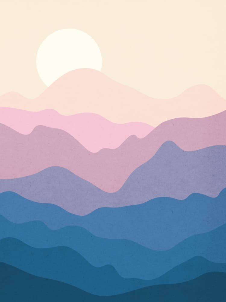 Pastel Mountain Layers by Vitor Costa — canvas wall art