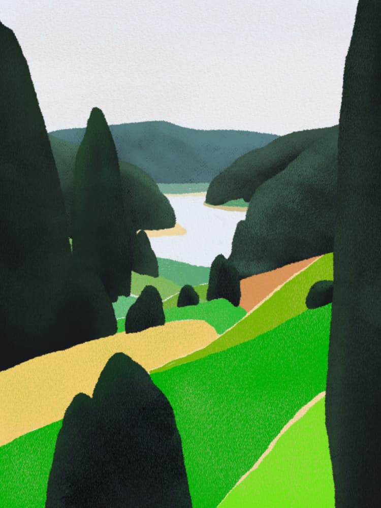 Lush Valley Vista by Little Dean — canvas wall art