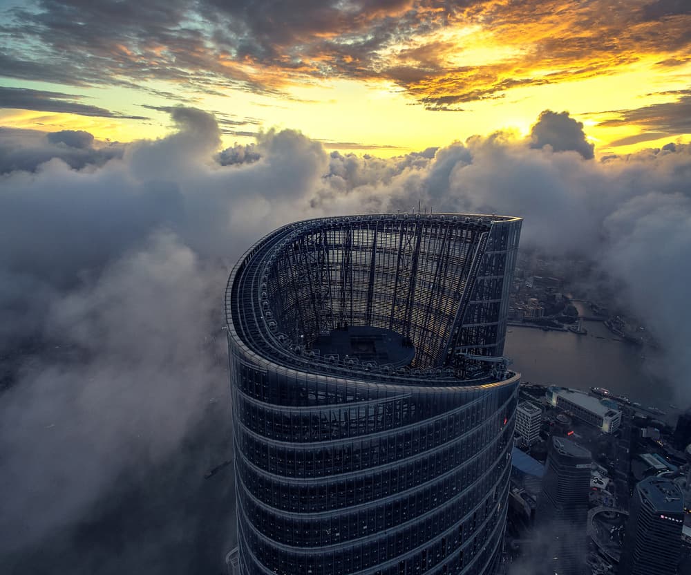 Golden Skyscraper Sunset by Stan Huang — canvas wall art