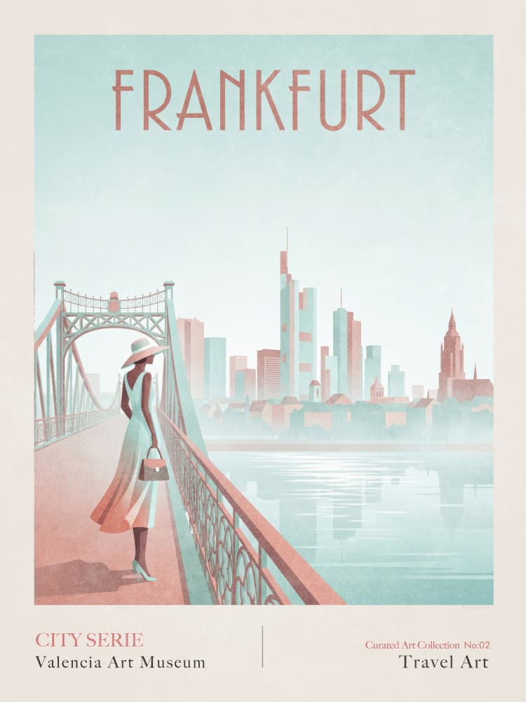 Elegant Frankfurt Cityscape by Emel Tunaboylu — canvas wall art