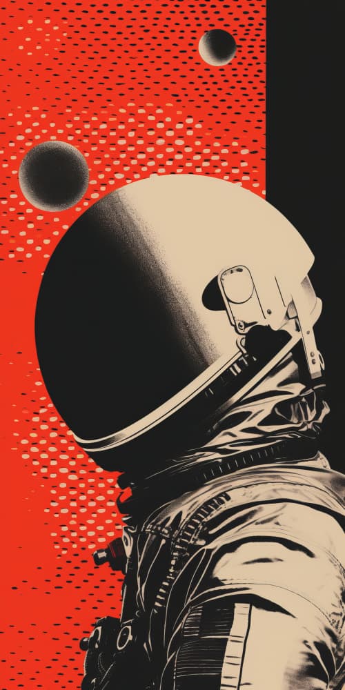 Red Planet Astronaut by Bilge Paksoylu — canvas wall art