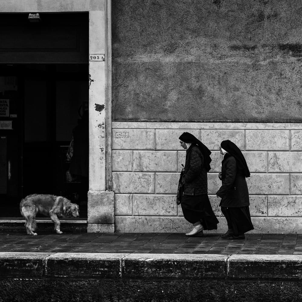 Two Nuns City Street by Massimo Della Latta — canvas wall art