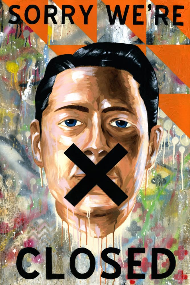 Sorry Closed Protest by Famous When Dead — canvas wall art