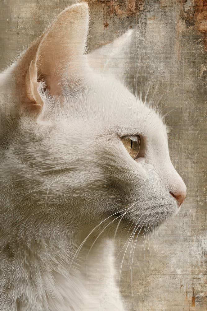 White Cat Gaze by Rafal Kulik — canvas wall art