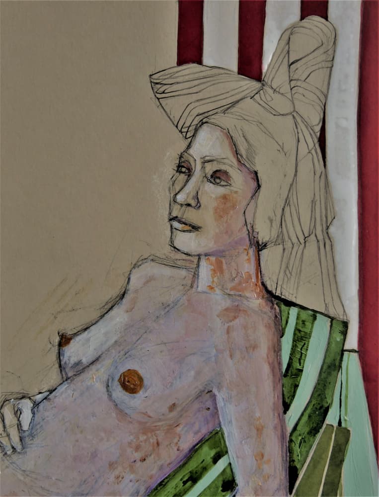 Serene Woman Stripes by Doris Schmitz — canvas wall art