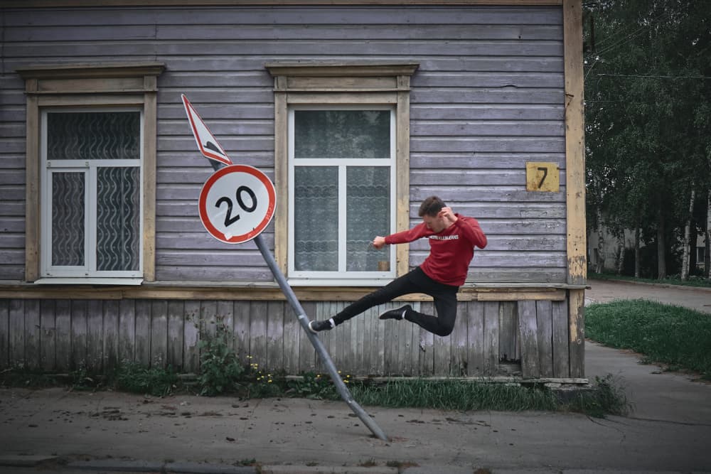 Dynamic Urban Leap by Vladislav Danilov — canvas wall art