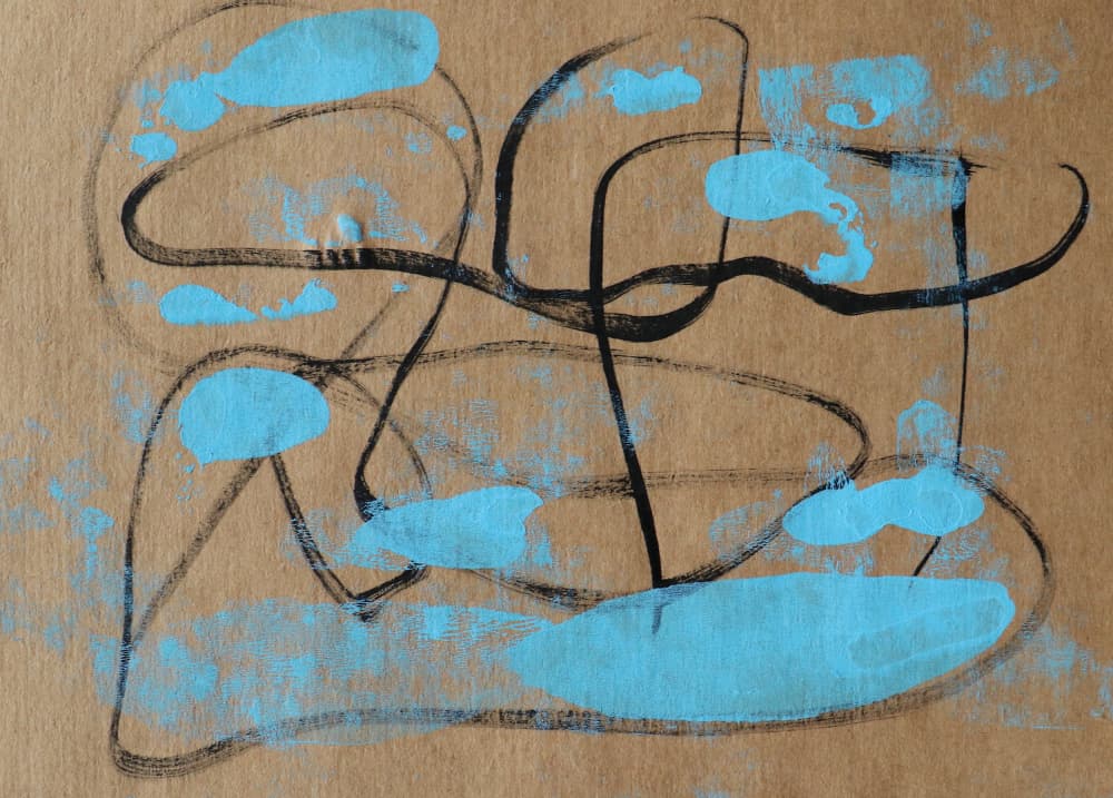 Organic Blue Shapes by Santhosh ch — canvas wall art