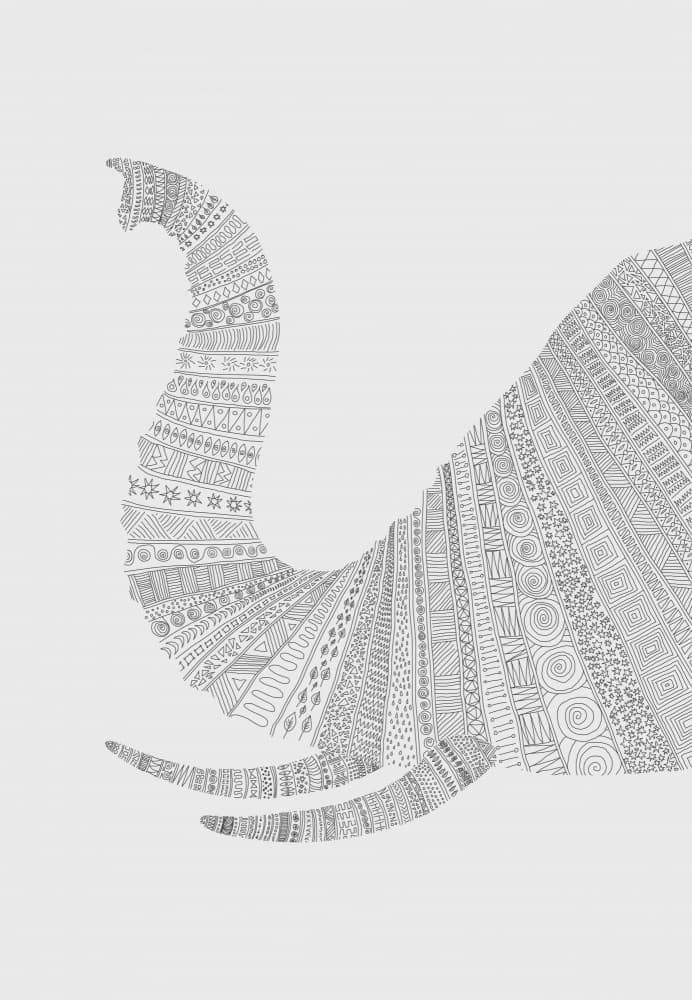 Intricate Elephant Pattern by Florent Bodart — canvas wall art