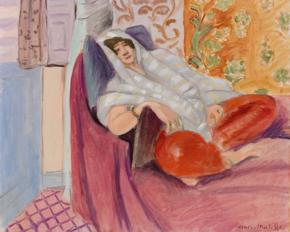 Henri Matisse's Woman Reclining (1921) by Henri Matisse — canvas wall art