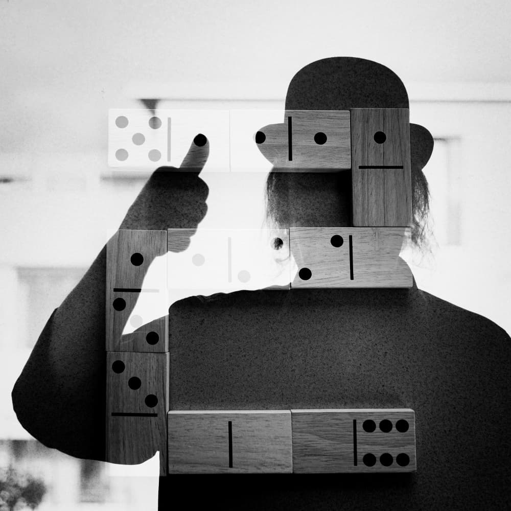 Domino Thumbs Up by Roswitha Schleicher-Schwarz — canvas wall art