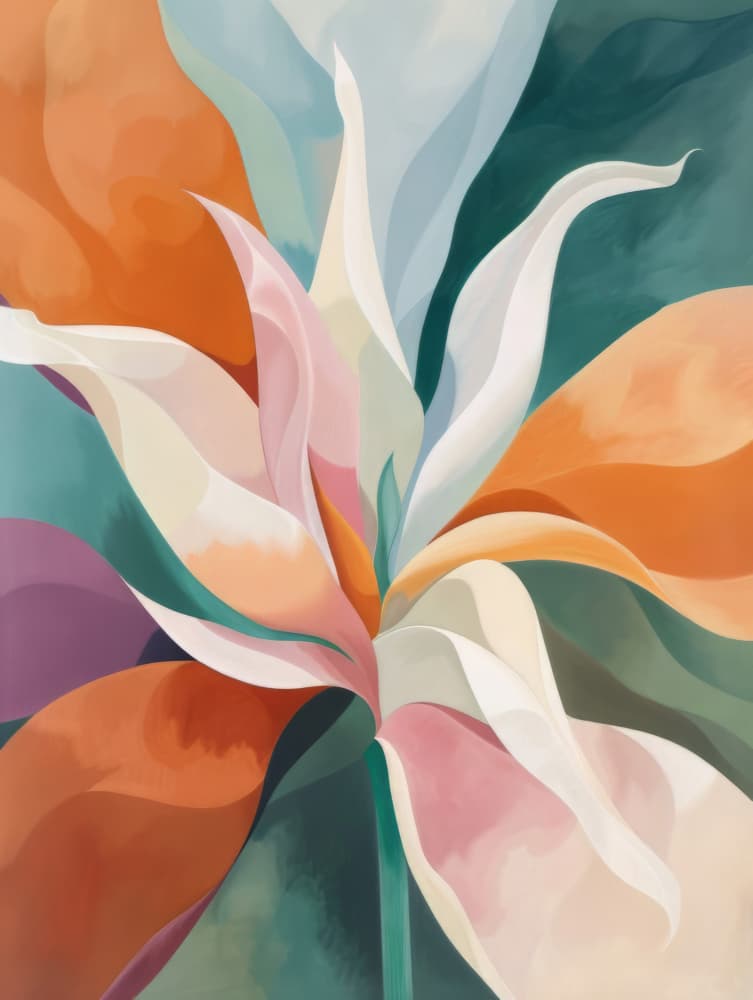 Colorful Abstract Bloom by Bilge Paksoylu — canvas wall art