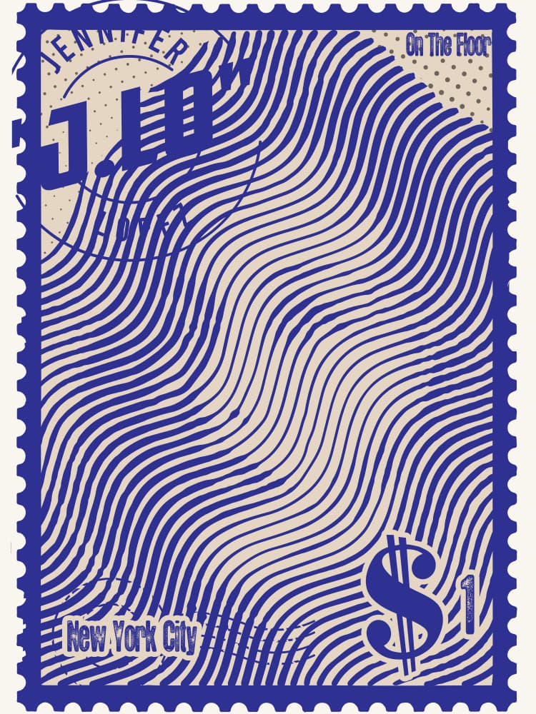 Retro New York Stamp by Doa Project — canvas wall art