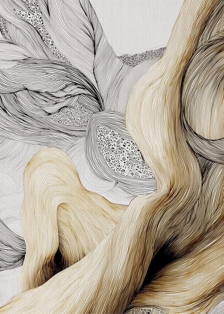 Organic Golden Lines by Alma — canvas wall art