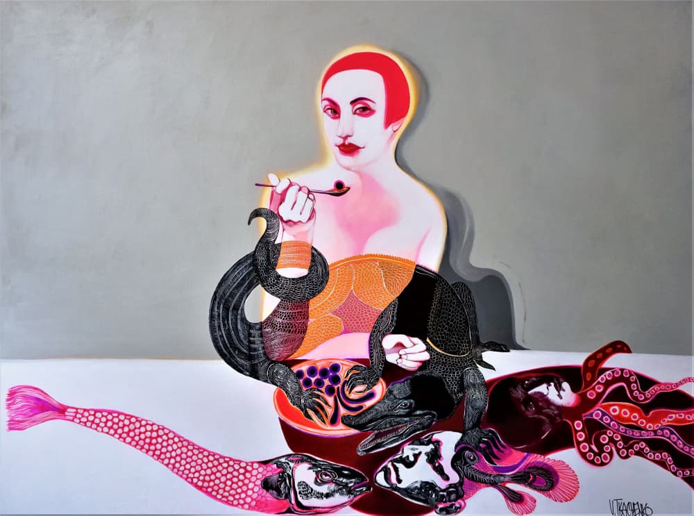 Surreal Woman Marine Scene by Victor Tkachenko — canvas wall art