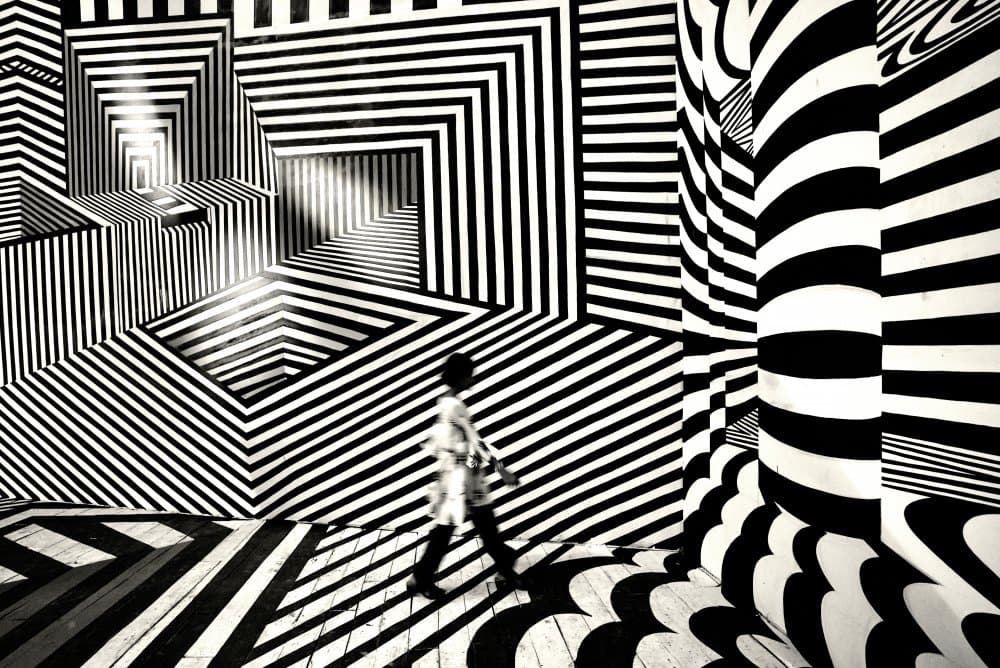 Walking Through Op Art by Avishek Das — canvas wall art