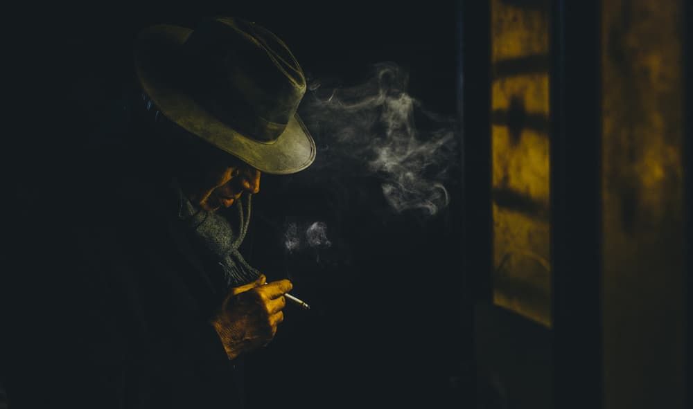Mysterious Man Smoking by Koki Jovanovic — canvas wall art