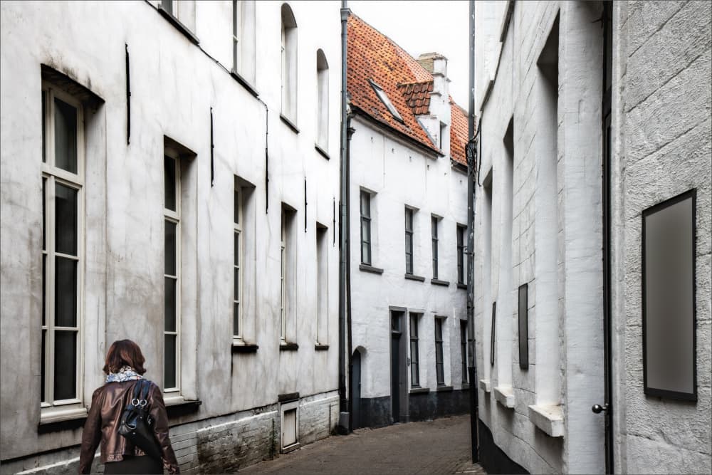Historic White Alley by Gilbert Claes — canvas wall art