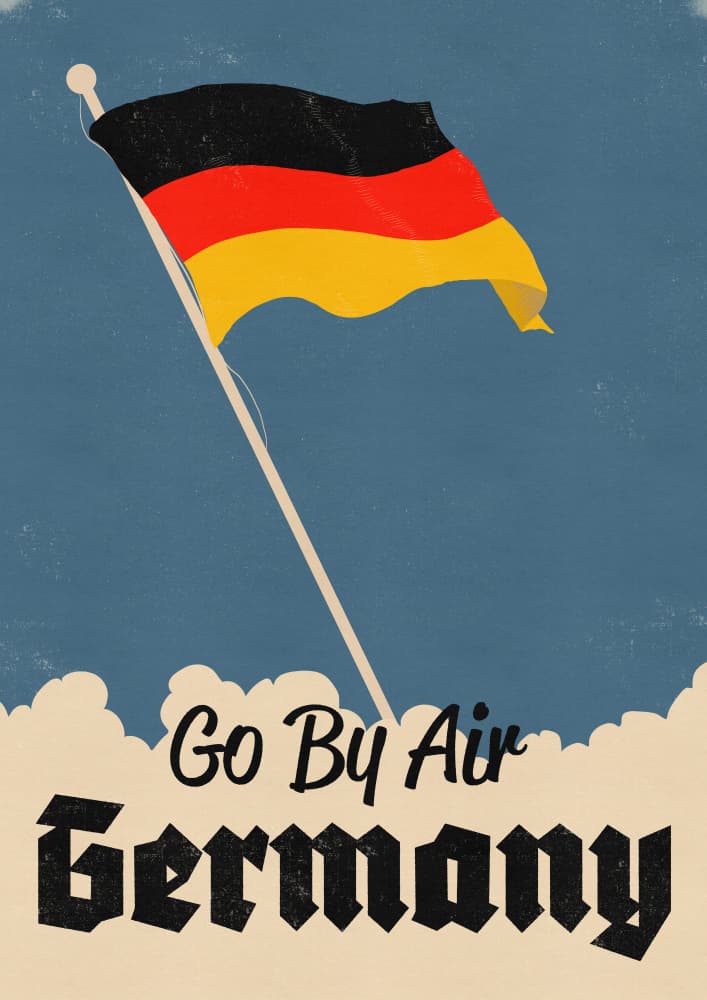 Vintage German Air Travel by Nicholas — canvas wall art