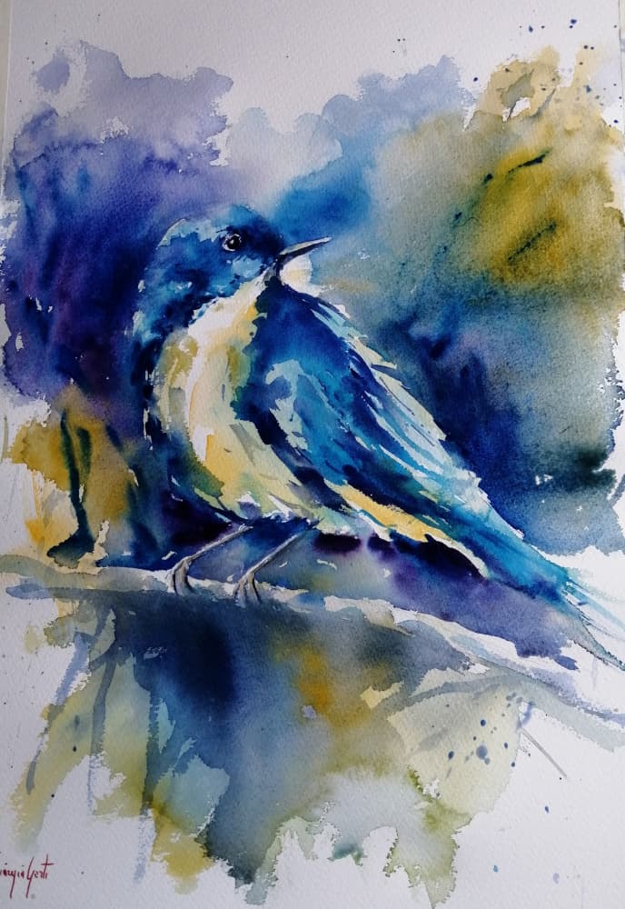 Vibrant Blue Bird by Giorgio Gosti — canvas wall art